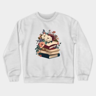 Floral Books Knowledge Growing Like Flowers Crewneck Sweatshirt